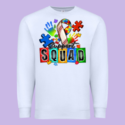 Baseball Support Squad Autism Premium Sweatshirt Designed By Zillion Design Studio