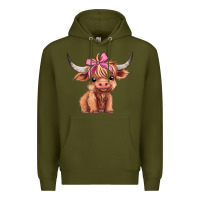 Army Green cute  heifer Premium Hoodie - AdoDesignShop