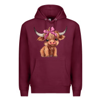 Burgundy cute  heifer Premium Hoodie - AdoDesignShop