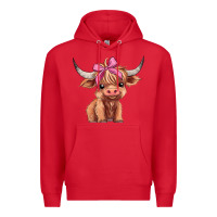 Red cute  heifer Premium Hoodie - AdoDesignShop