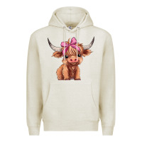 Oatmeal Heather cute  heifer Premium Hoodie - AdoDesignShop