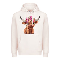 Pale Pink cute  heifer Premium Hoodie - AdoDesignShop
