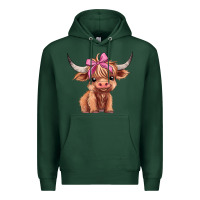 Sports Green cute  heifer Premium Hoodie - AdoDesignShop