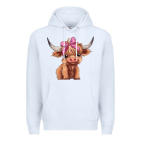 White cute  heifer Premium Hoodie - AdoDesignShop