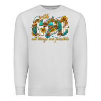 Dove Grey with god all things are possible with cross Premium Sweatshirt - texasbilliewilder