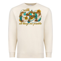 Sandshell with god all things are possible with cross Premium Sweatshirt - texasbilliewilder