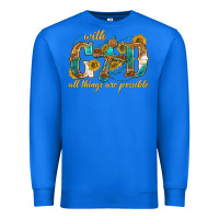 True Royal with god all things are possible with cross Premium Sweatshirt - texasbilliewilder