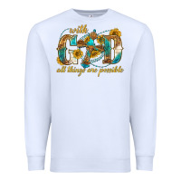 White with god all things are possible with cross Premium Sweatshirt - texasbilliewilder