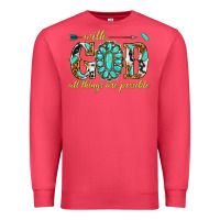 Cardinal with god all things are possible with gemstone Premium Sweatshirt - texasbilliewilder