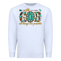White with god all things are possible with gemstone Premium Sweatshirt - texasbilliewilder