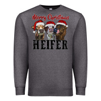 Charcoal Heather Merry Christmas Heifers Premium Sweatshirt - RanaPortraitStore