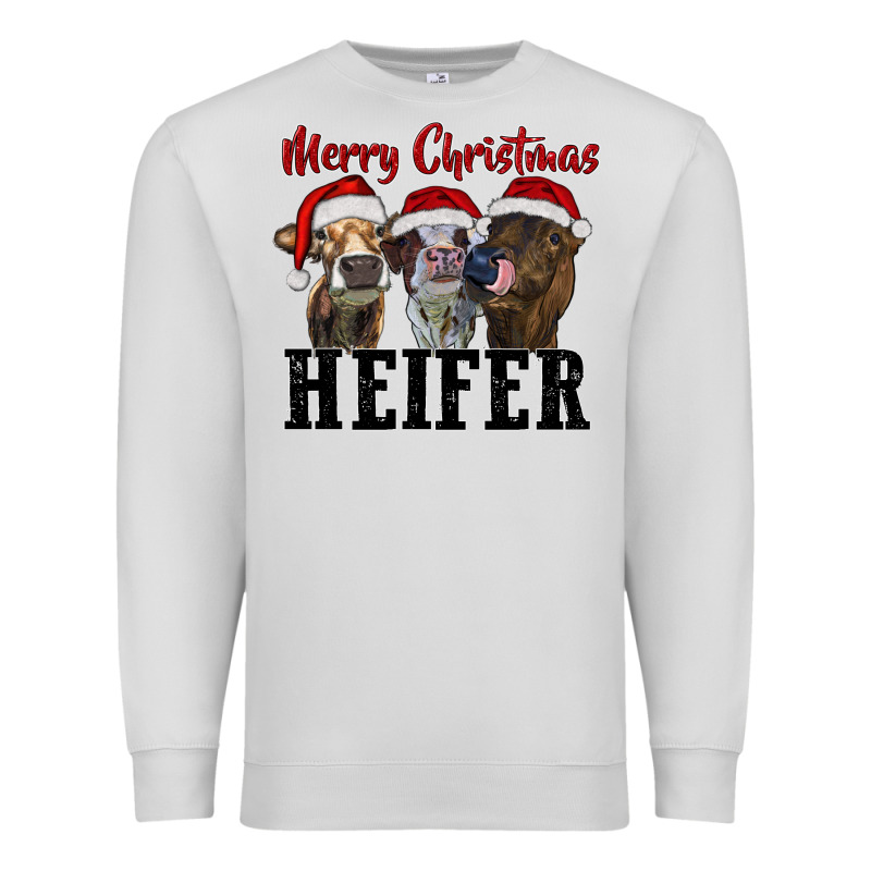 Merry Christmas Heifers Premium Sweatshirt by RanaPortraitStore | Teevron