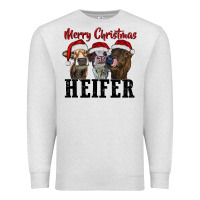 Oatmeal Heather Merry Christmas Heifers Premium Sweatshirt - RanaPortraitStore