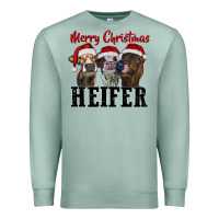 Seafoam Merry Christmas Heifers Premium Sweatshirt - RanaPortraitStore