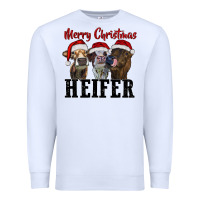 White Merry Christmas Heifers Premium Sweatshirt - RanaPortraitStore