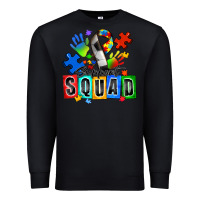 Black soccer support squad autism Premium Sweatshirt - Zillion Design Studio