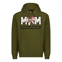 Army Green mom she is clothed in gratitude counting blessings Premium Hoodie - JahusDesignShop