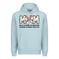 Blue Mist mom she is clothed in gratitude counting blessings Premium Hoodie - JahusDesignShop