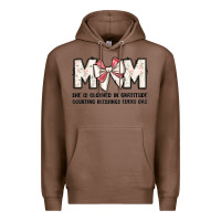 Chestnut mom she is clothed in gratitude counting blessings Premium Hoodie - JahusDesignShop