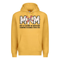 Mustard mom she is clothed in gratitude counting blessings Premium Hoodie - JahusDesignShop