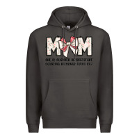 Smoke mom she is clothed in gratitude counting blessings Premium Hoodie - JahusDesignShop