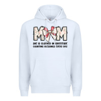 White mom she is clothed in gratitude counting blessings Premium Hoodie - JahusDesignShop