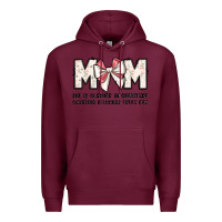 Burgundy mom she is clothed in gratitude counting blessings Premium Hoodie - JahusDesignShop
