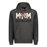 Charcoal Heather mom she is clothed in gratitude counting blessings Premium Hoodie - JahusDesignShop