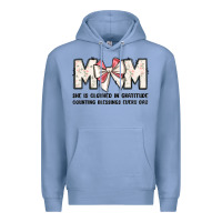 Colony Blue mom she is clothed in gratitude counting blessings Premium Hoodie - JahusDesignShop
