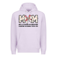 Lilac mom she is clothed in gratitude counting blessings Premium Hoodie - JahusDesignShop
