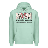 Seafoam mom she is clothed in gratitude counting blessings Premium Hoodie - JahusDesignShop