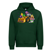 Forest Green mardi gras gnome bulldozer Urban Hoodie - JahusDesignShop