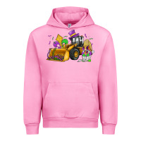 Fuchsia Pink mardi gras gnome bulldozer Urban Hoodie - JahusDesignShop