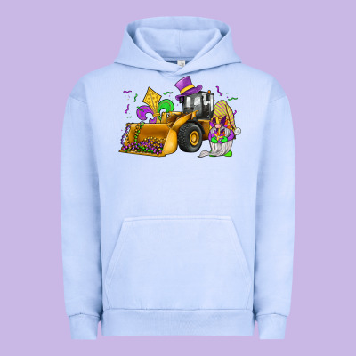 Mardi Gras Gnome Bulldozer Urban Hoodie Designed By Jahusdesignshop
