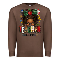 Chestnut teacher life afro locs messy bun Premium Sweatshirt - texasbilliewilder