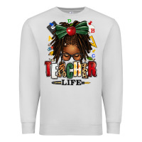 Dove Grey teacher life afro locs messy bun Premium Sweatshirt - texasbilliewilder
