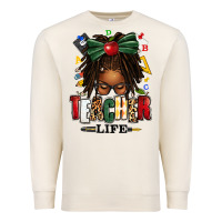 Sandshell teacher life afro locs messy bun Premium Sweatshirt - texasbilliewilder