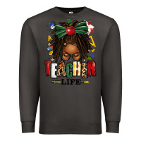 Smoke teacher life afro locs messy bun Premium Sweatshirt - texasbilliewilder