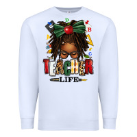 White teacher life afro locs messy bun Premium Sweatshirt - texasbilliewilder
