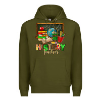 Army Green history teacher Premium Hoodie - AdoDesignShop