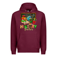 Burgundy history teacher Premium Hoodie - AdoDesignShop