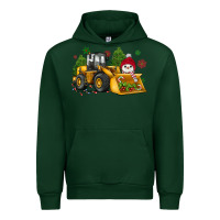 Forest Green christmas bulldozer snowman Urban Hoodie - JahusDesignShop