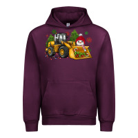 Mauve Wine christmas bulldozer snowman Urban Hoodie - JahusDesignShop