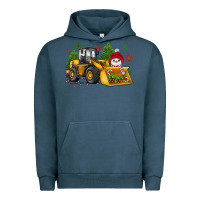 Pigment Midnight Navy christmas bulldozer snowman Urban Hoodie - JahusDesignShop