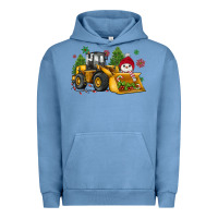 Pigment Pebble Blue christmas bulldozer snowman Urban Hoodie - JahusDesignShop