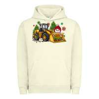 Pigment Pistachio christmas bulldozer snowman Urban Hoodie - JahusDesignShop