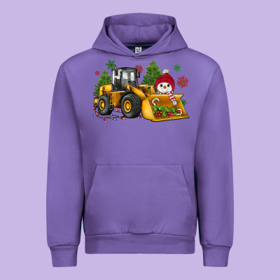 Christmas Bulldozer Snowman Urban Hoodie Designed By Jahusdesignshop