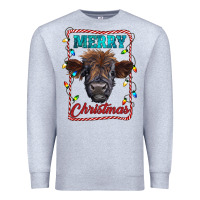 Heather Grey Merry Christmas Calf Premium Sweatshirt - RanaPortraitStore