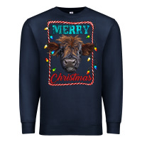 Navy Merry Christmas Calf Premium Sweatshirt - RanaPortraitStore