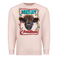 Pale Pink Merry Christmas Calf Premium Sweatshirt - RanaPortraitStore